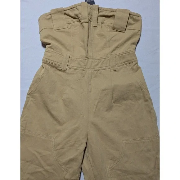 MURCI Size 4 Cotton Khaki Strapless Jumpsuit NEW - Picture 3 of 16